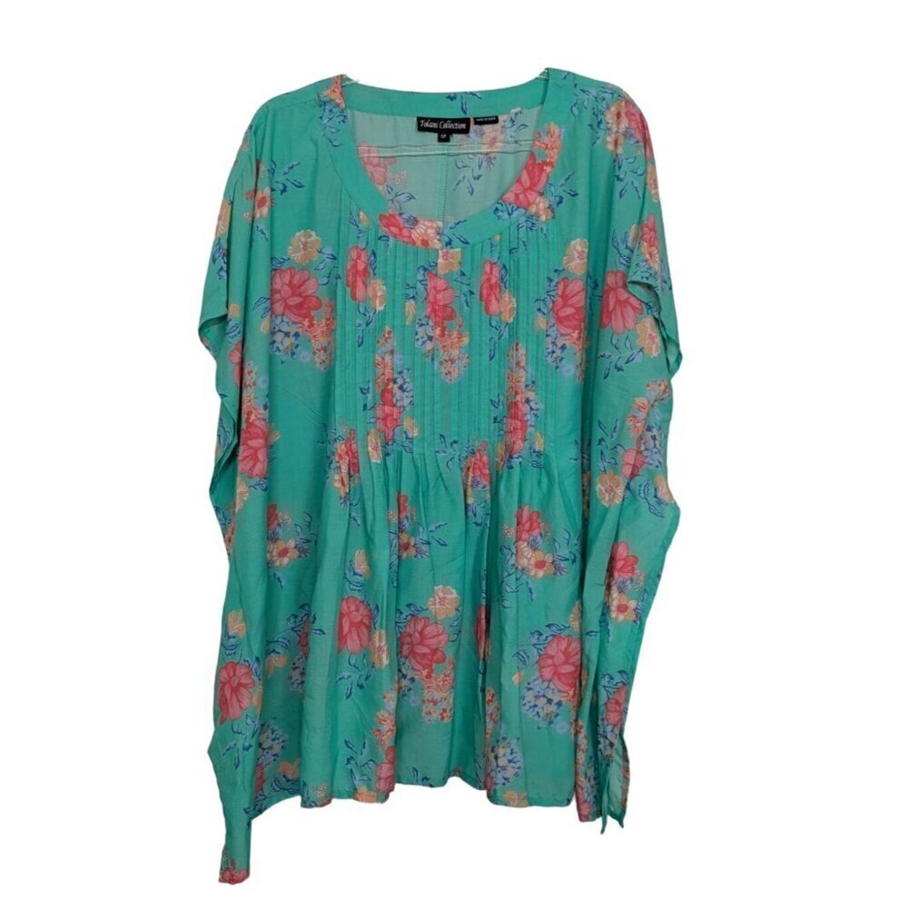 Tolani Collection Shirt Womens Size Small Green Floral Lightweight Modal Blouse